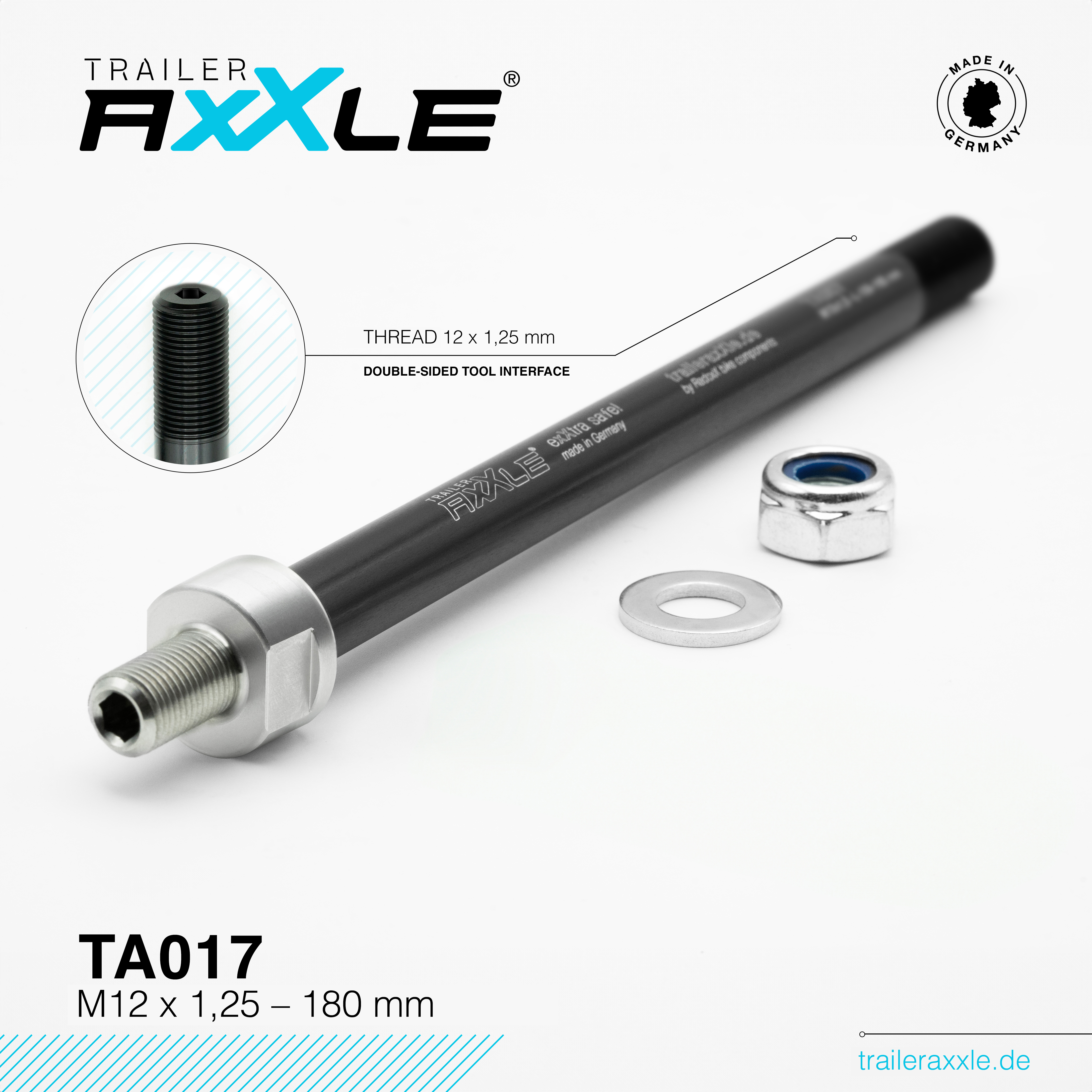 Trailer AxXle TA017 - Die Achse für Fahrrad Kinderanhänger
