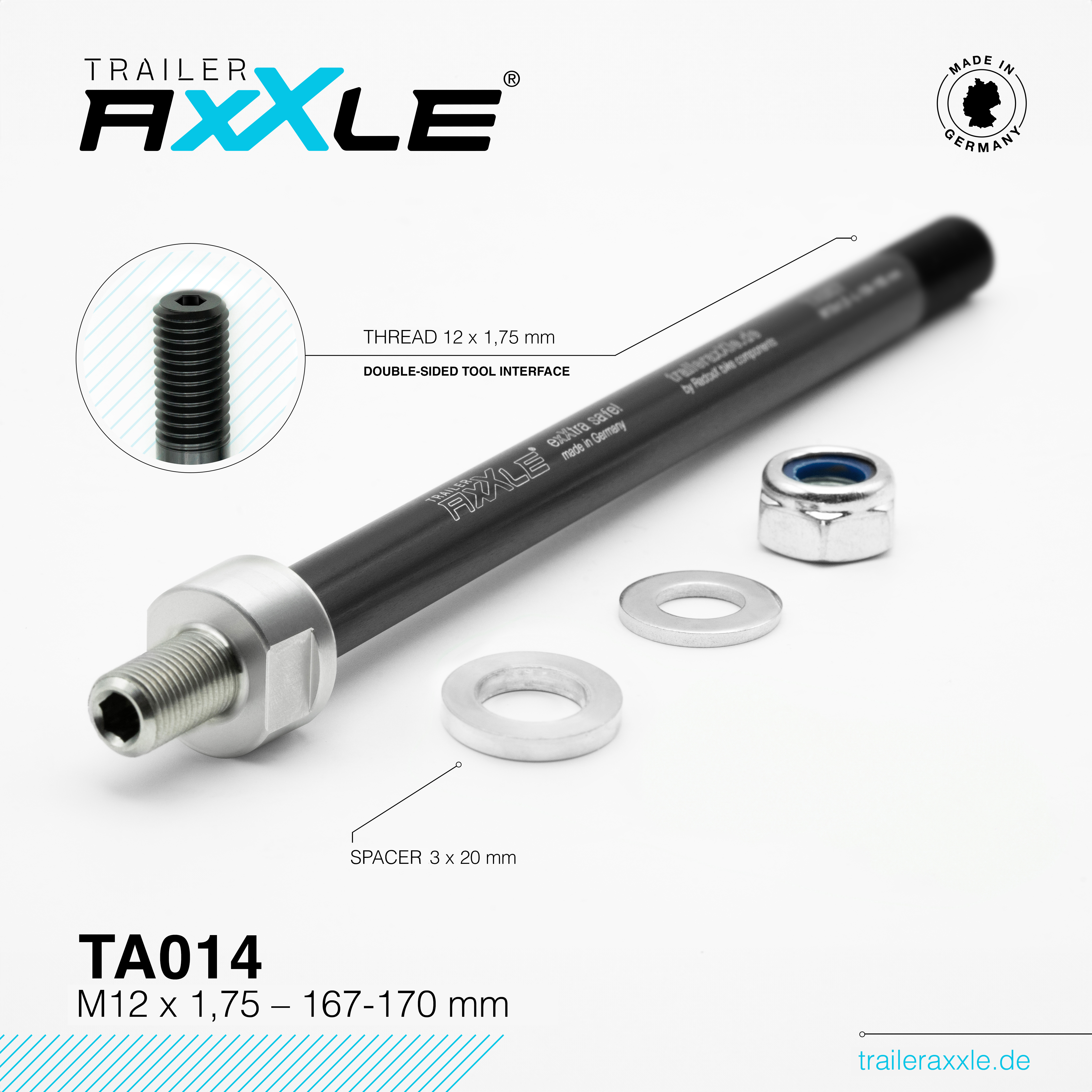 Trailer AxXle TA014 - Die Achse für Fahrrad Kinderanhänger